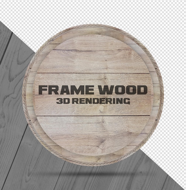 PSD marco redondeado en madera de renderizado 3d realista
