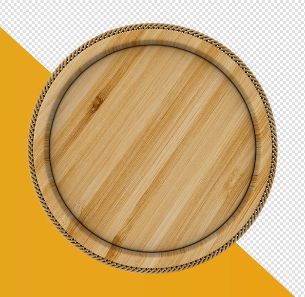 Marco redondeado en madera de renderizado 3d realista