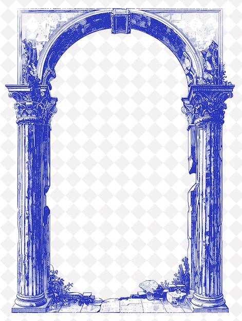 Marco románico con arcos y columnas repetidas Te Diseños abstractos creativos PNG