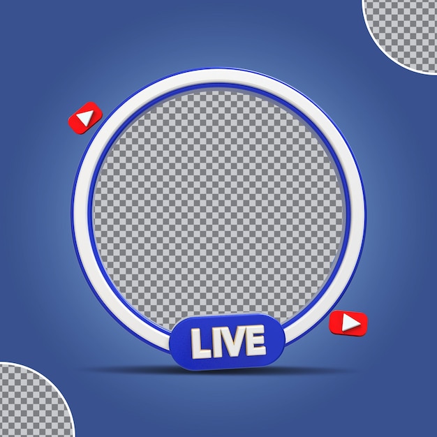Marco de transmisión en vivo en 3D en las redes sociales Facebook