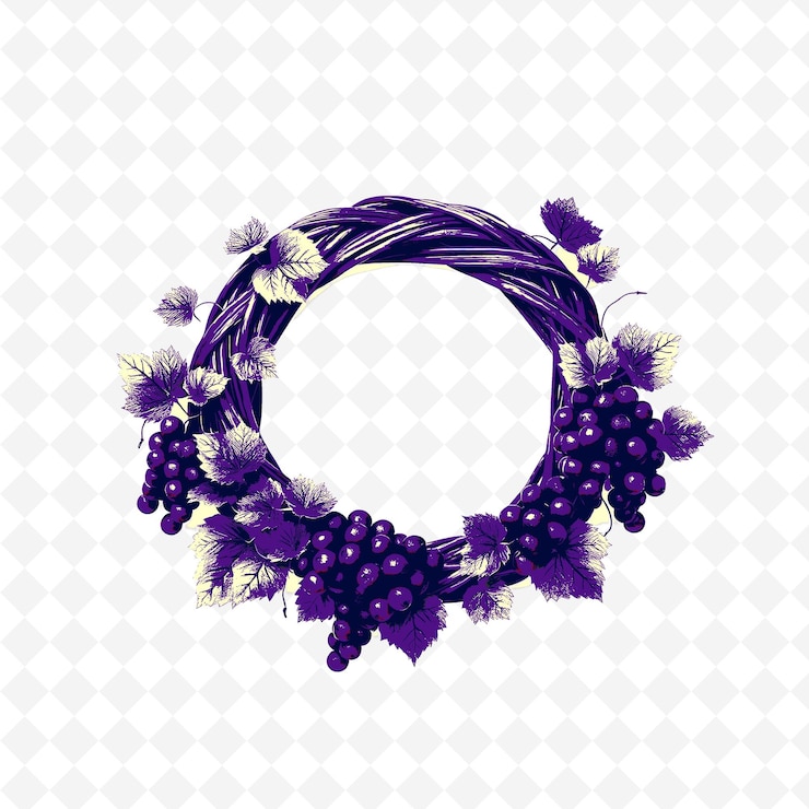 PSD marco vectorial con corona de vid tejida diseño de decoración de acción de gracias inspirado en gr png artificial