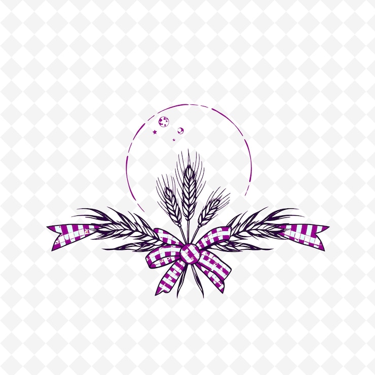PSD marco vectorial con pintura de luna de cosecha gacha de trigo ce png diseño de decoración de acción de gracias inspirado