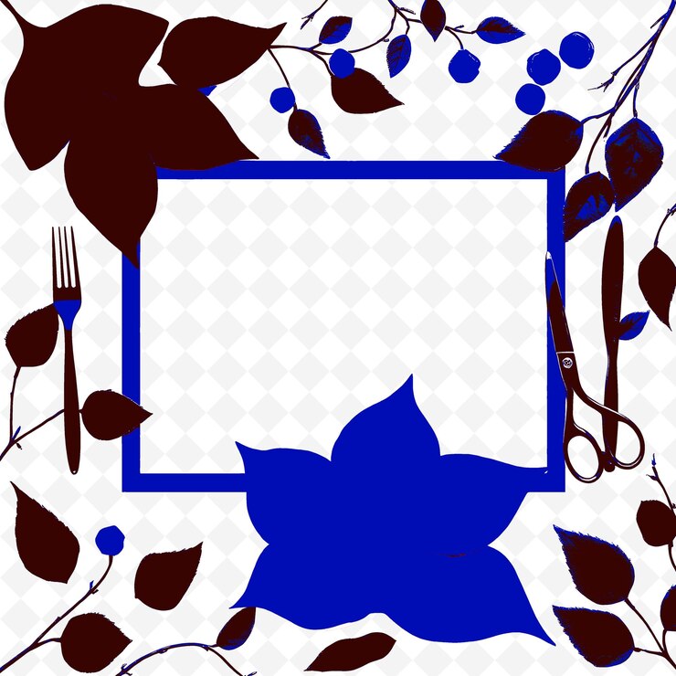 PSD marco vectorial con tapetes de hojas de fieltro fieltro y tijera diseño de decoración de acción de gracias inspirado en png
