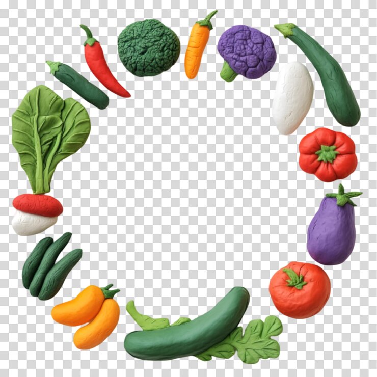 PSD un marco de verduras aisladas en un fondo transparente con recorte png