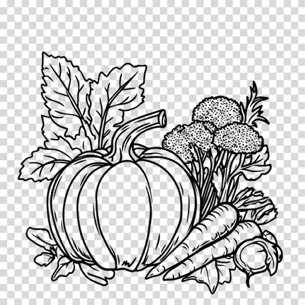 un marco de verduras aisladas en un fondo transparente con recorte PNG