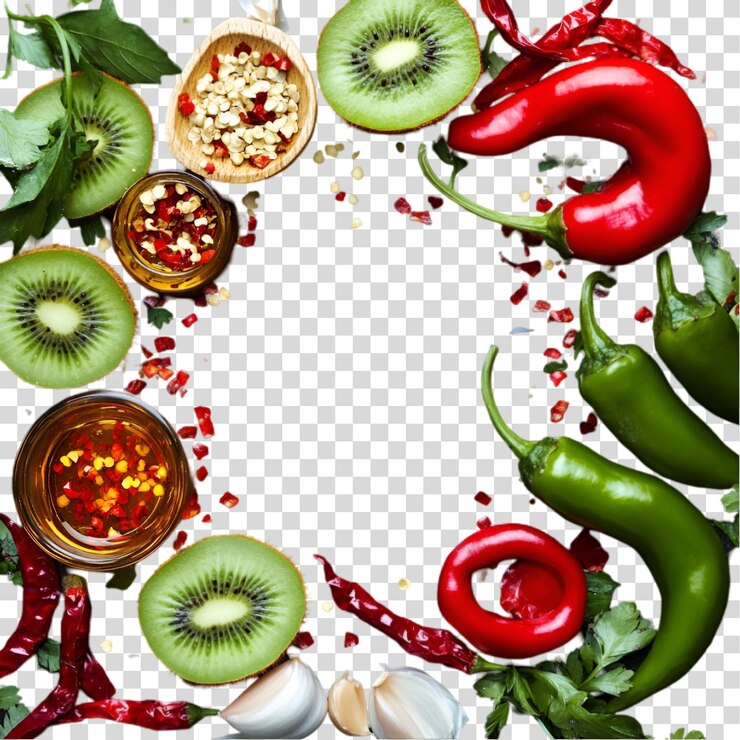 PSD un marco de verduras aisladas en un fondo transparente con recorte png