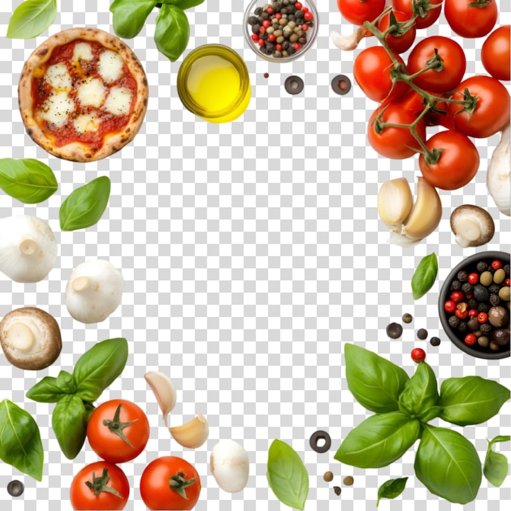 PSD un marco de verduras aisladas en un fondo transparente con recorte png
