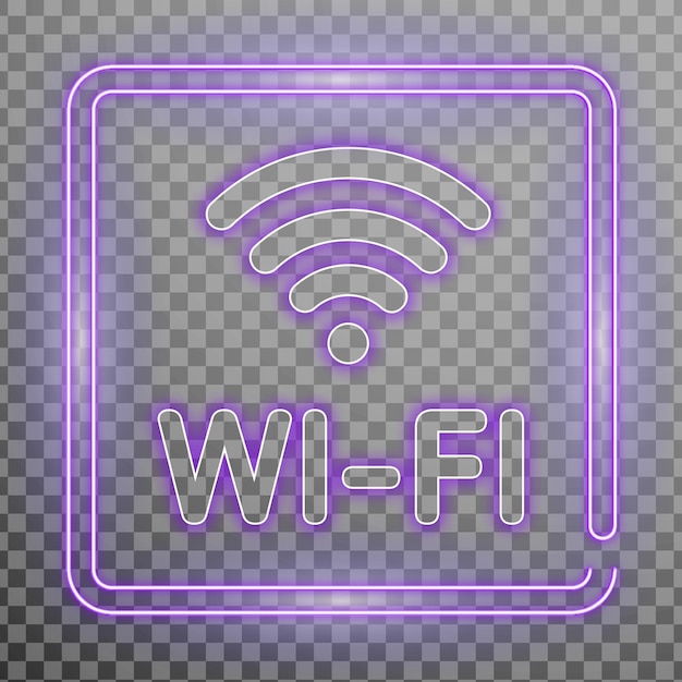 PSD un marco wifi con un logotipo de neón brillante y impresionante