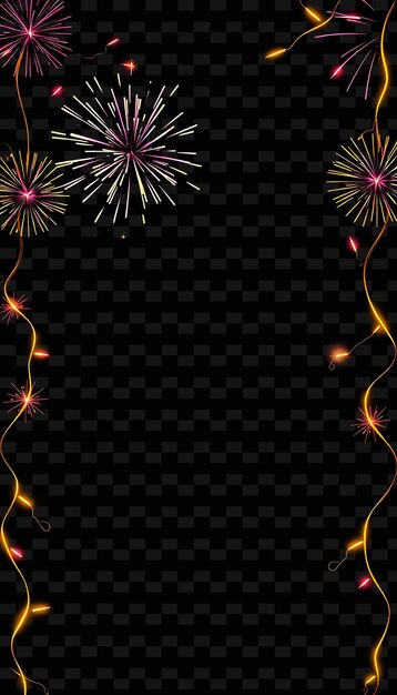 El marcoCrackling_Firecrackers_Burst_With_Bright_Light_at_the_Edges_Neon_Vines_Wrap_Around_the_Frame