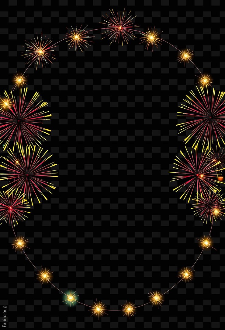 PSD marcofirecracker_bursts_form_floral_chains_outlining_the_frame_neon_turbans_rest_softly_glowing_g
