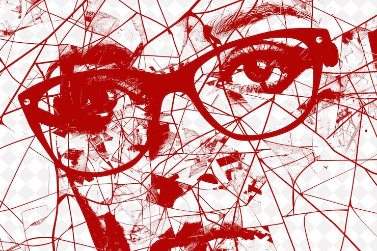 PSD marcos de gafas rotos con texturas metálicas dobladas y diseños de fondo de textura creativa humana fa