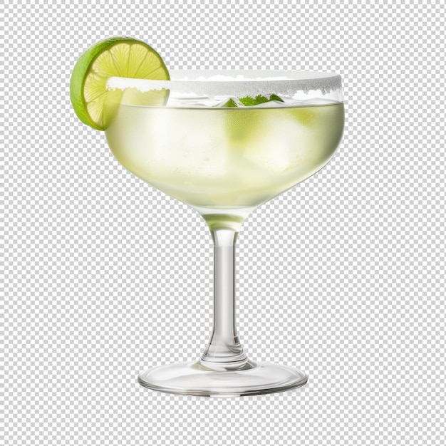 Margarita cocktail isolated on transparent background Generative AI