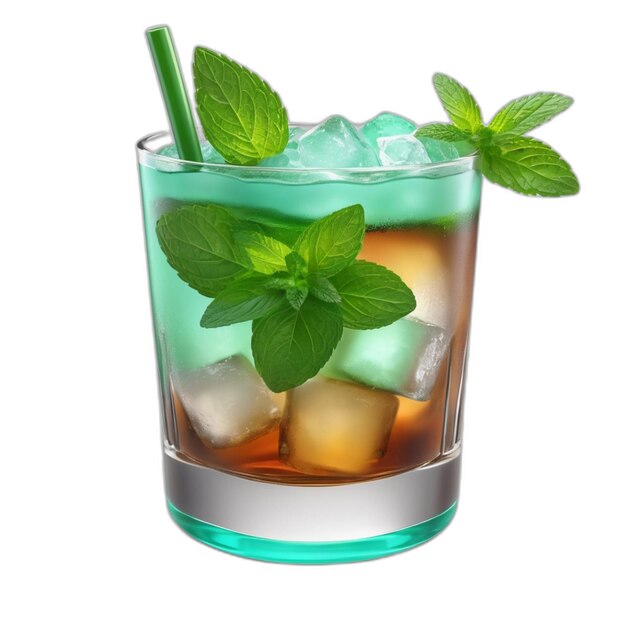 PSD margarita à la menthe sur fond blanc