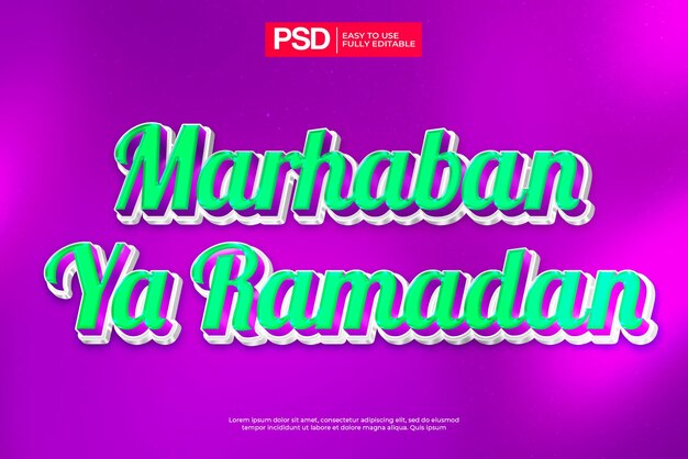 Marhaban ya Ramadan Bearbeitbarer Texteffekt