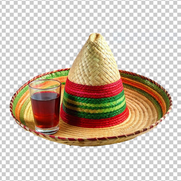 Mariach sombrero de primer plano con bebida png