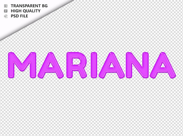 PSD mariana tipografía texto púrpura vidrio brillante psd transparente