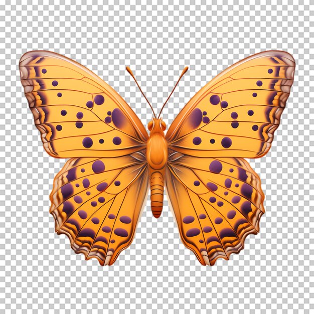 PSD mariposa amarilla en un fondo transparente