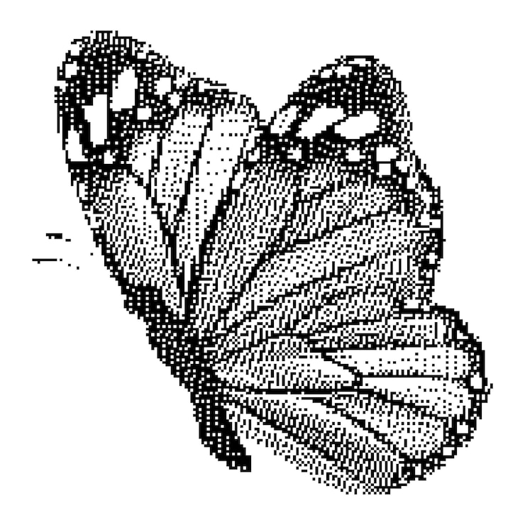 PSD la mariposa de arte de píxeles ilustración vectorial de animales