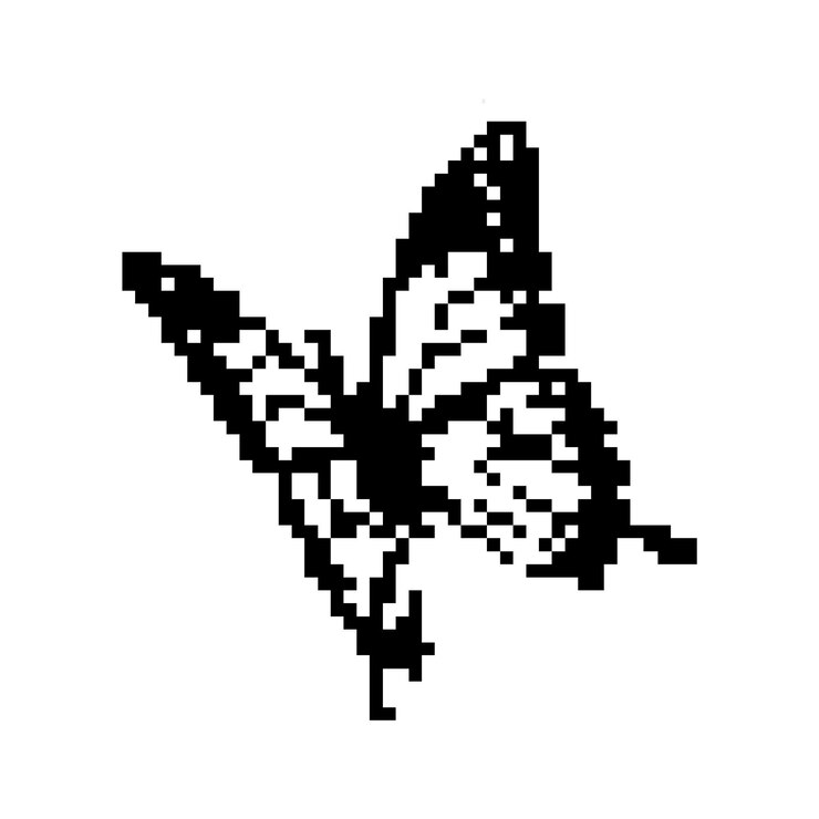 PSD la mariposa de arte de píxeles ilustración vectorial de animales