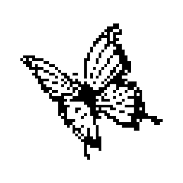 La mariposa de arte de píxeles Ilustración vectorial de animales