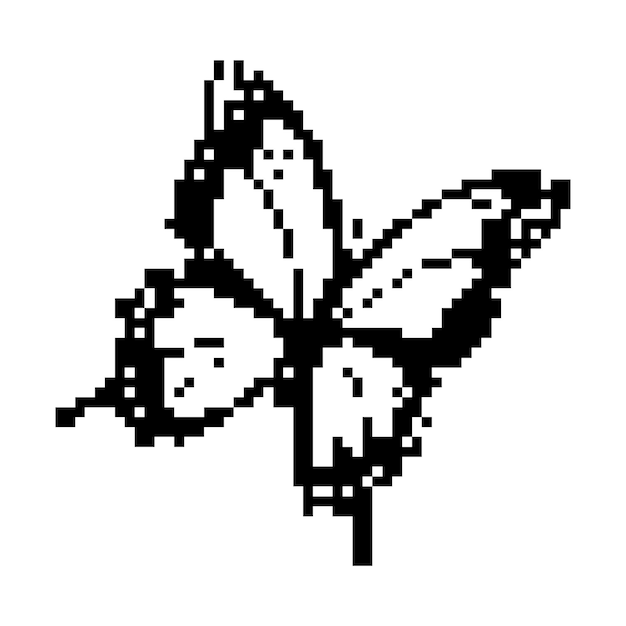 La mariposa de arte de píxeles Ilustración vectorial de animales