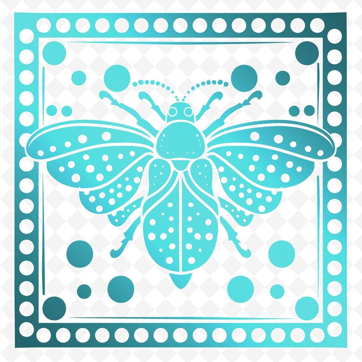 PSD una mariposa azul con un patrón de puntos y una mariposa