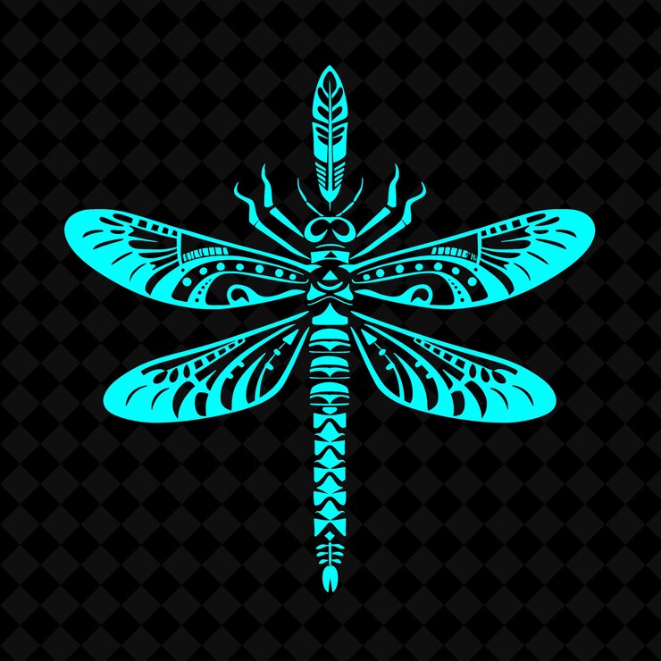 PSD una mariposa azul sobre un fondo negro con un patrón de la mariposa en la parte inferior