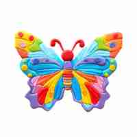 PSD una mariposa colorida con un diseño colorido en el frente