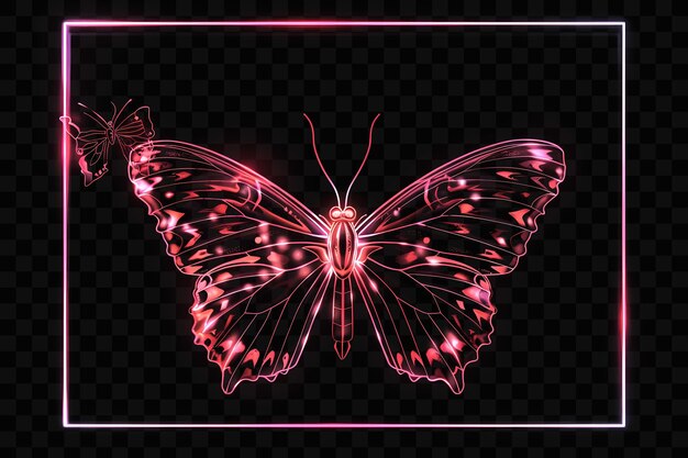 Una mariposa colorida con luces rosas y púrpuras en la parte inferior