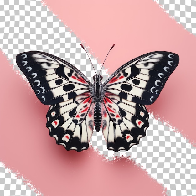 PSD mariposa decorada con un patrón en zigzag en un fondo transparente odina decorata