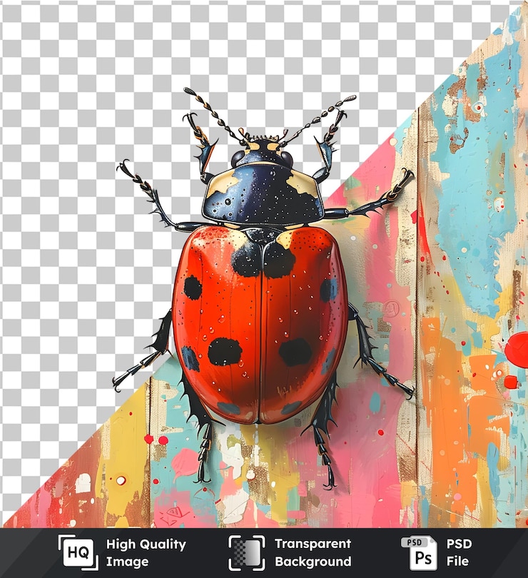 PSD la mariposa descansa en madera de colores imagen transparente de alta calidad