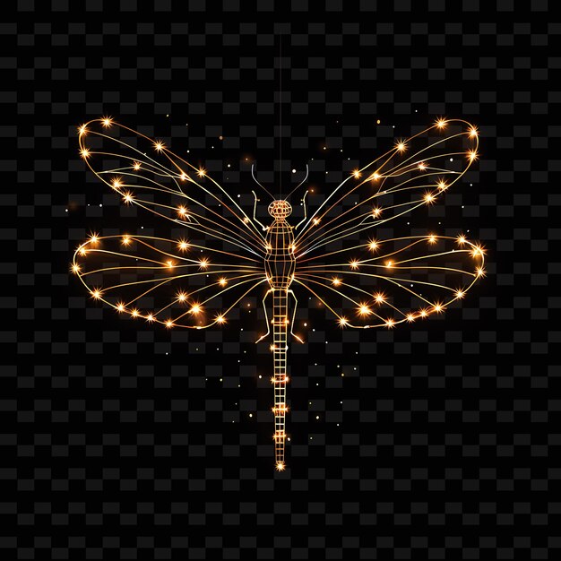 PSD una mariposa con luces en un fondo negro
