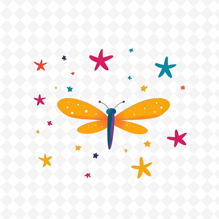 PSD una mariposa y una mariposa están en un fondo blanco