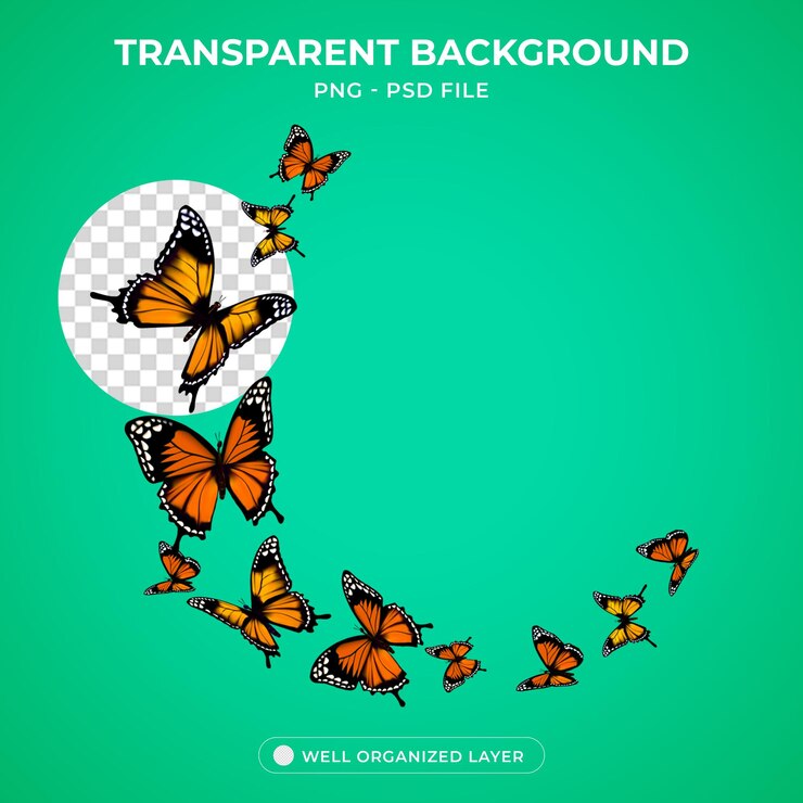 PSD la mariposa monarca 3d