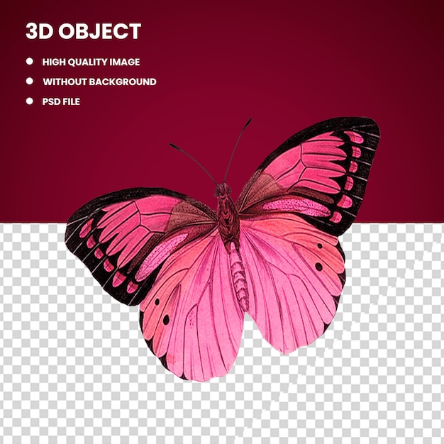 PSD mariposa monarca greta oto modelo 3d