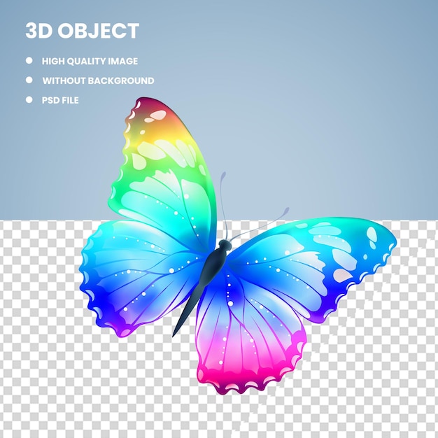 Mariposa multicolor 3d