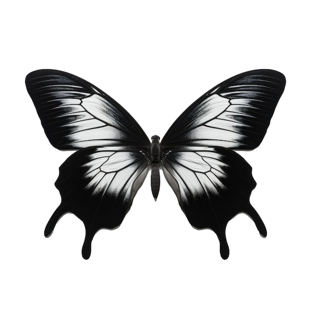 Mariposa negra sobre un fondo transparente