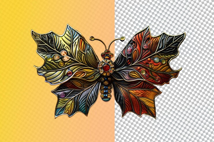 PSD una mariposa con un patrón de colores y patrones