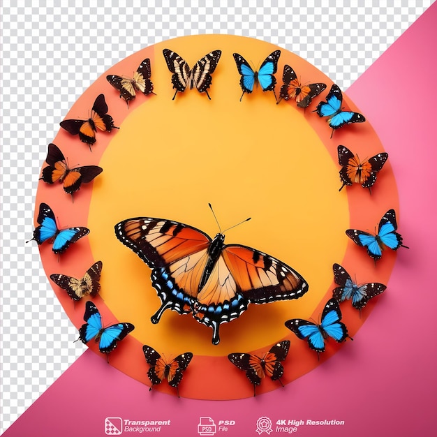 PSD las mariposas tigre comunes en colores vibrantes aisladas