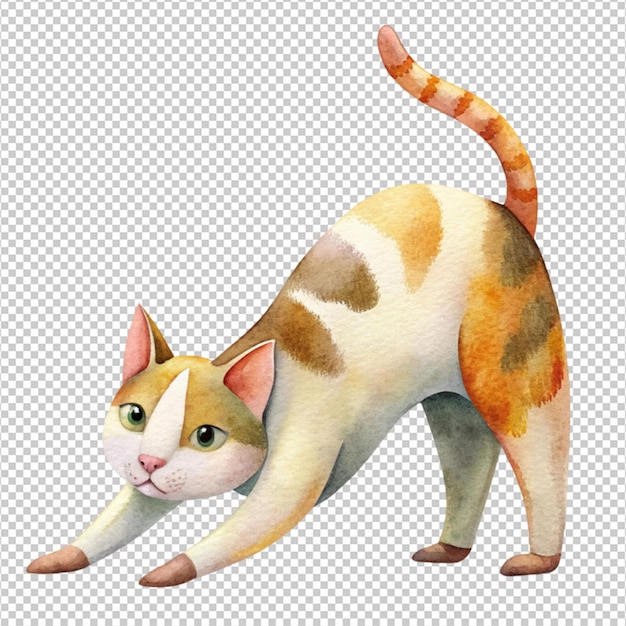 marjariasana cat cow pose on white background
