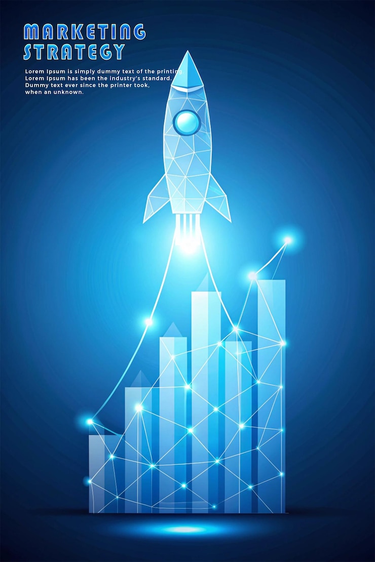 PSD market research low poly concept design for poster template
