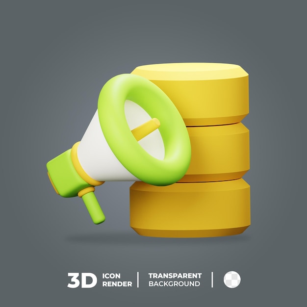 Marketing De Base De Données D'icônes 3d