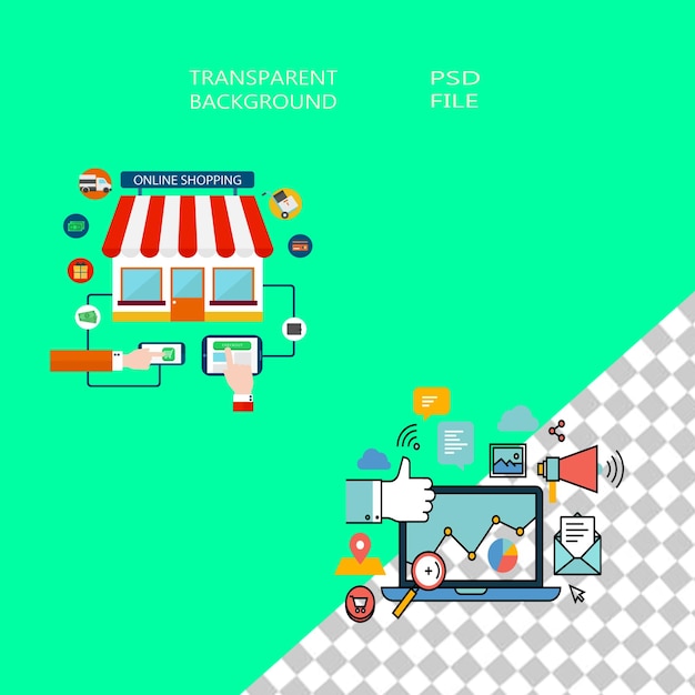 PSD marketing digital e compras em linha