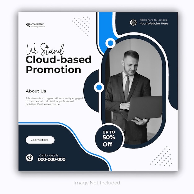 Marketing digital e serviços empresariais corporativos design de modelo de banner de postagem em mídias sociais