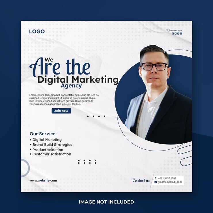 Marketing digital PSD cuadrado banner o publicación en las redes sociales