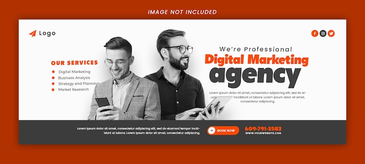 PSD marketingagentur facebook cover banner vorlage psd