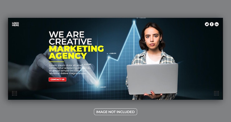 PSD marketingagentur facebook-cover-vorlage-banner oder social-media-banner-design