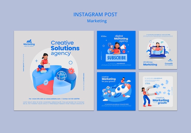 Marketingkonzept instagram-posts