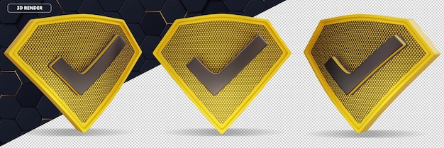 Markierung des Schildes 3d-Element Illustration gelb schwarz