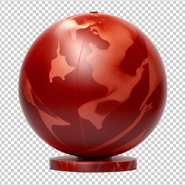 PSD mármol rojo 3d en forma de globo.